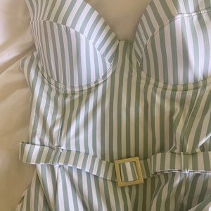 Onus X WeWoreWhat belted one piece swimsuit